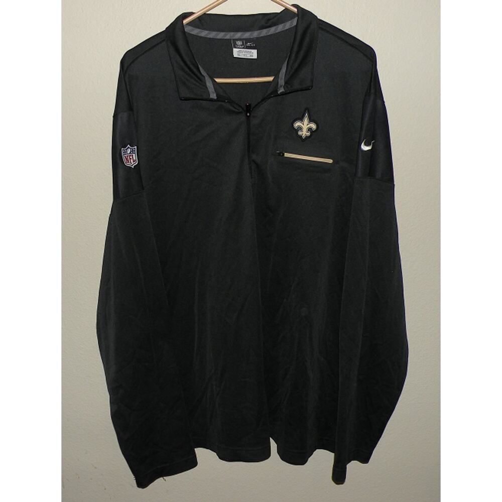 Nike On Field Apparel New Orleans Saints Men’s 3XL Quarter Zip LS Polo Shirt